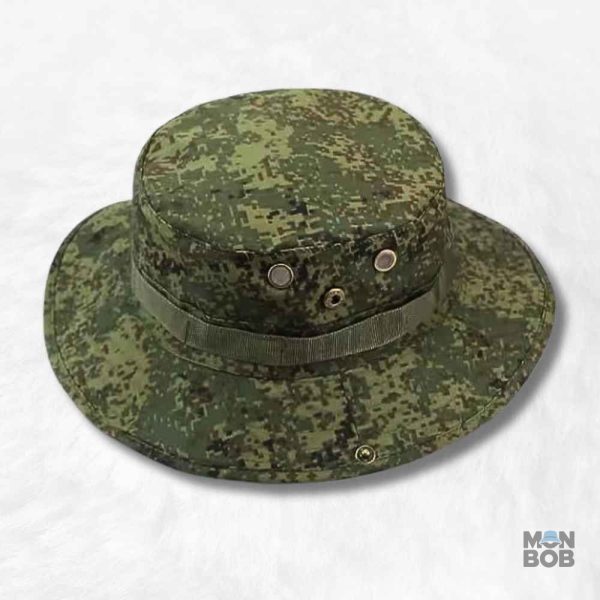 Chapeau militaire vert à motif pixel