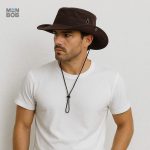 Chapeau de randonnée marron, protection UV pour activités en extérieur