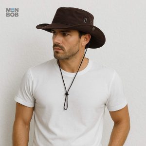 Chapeau de randonnée marron, protection UV pour activités en extérieur