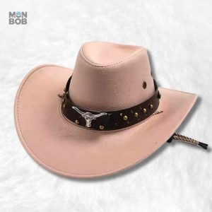 Chapeau Western beige pour femme, style cowboy élégant