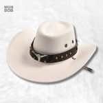 Chapeau Western blanc pour femme, style cowboy élégant