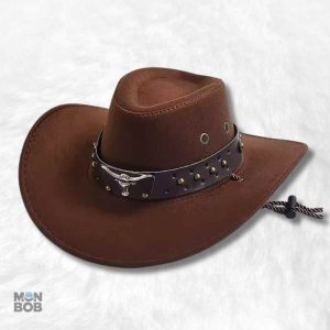 Chapeau Western café pour femme, style cowboy élégant