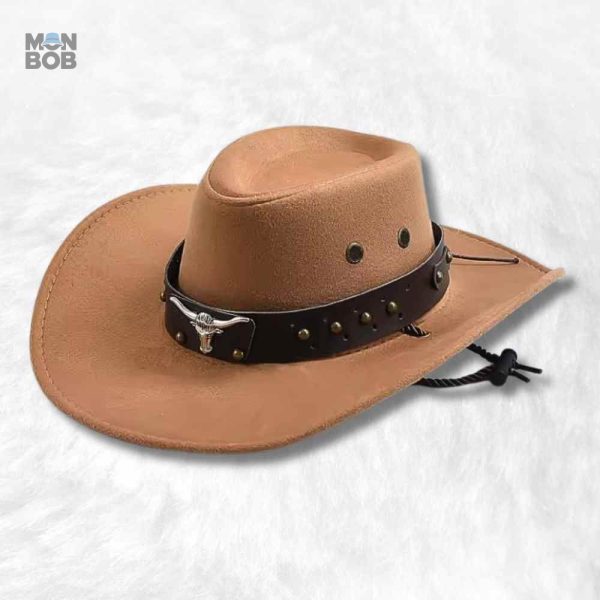 Chapeau Western camel pour femme, style cowboy élégant
