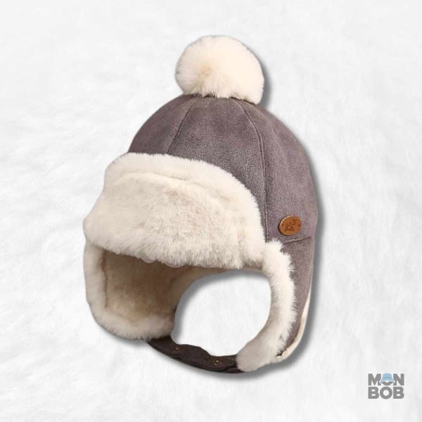 chapka-avec-pompon-gris-1 Chapka enfant gris avec pompon