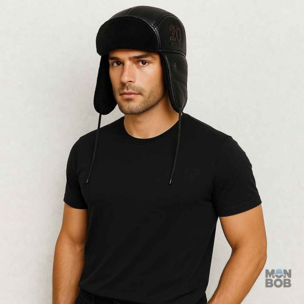 Accessoire chaud chapka noir pour l'hiver