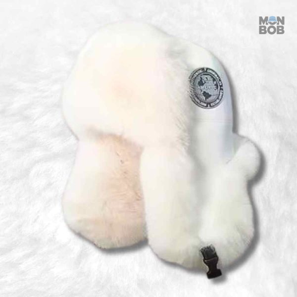 Chapka homme blanche en fourrure élégante