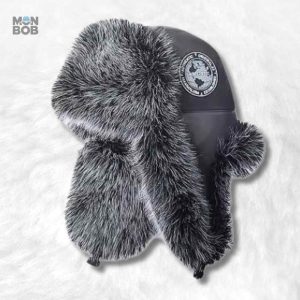 Chapka en fourrure grise pour homme