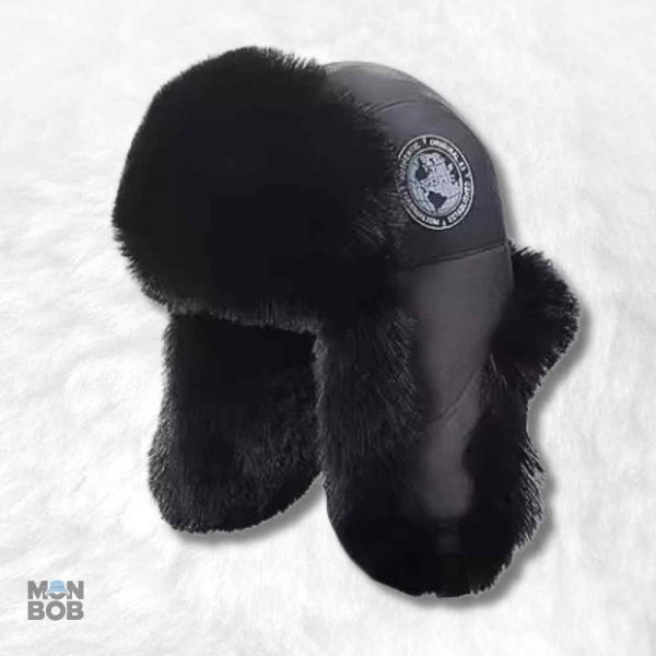Chapka en fourrure noire pour homme