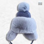 Chapka femme fourrure bleue élégante et chaleureuse