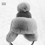 Chapka femme fourrure grise élégante et chaude