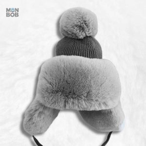 Chapka femme fourrure grise élégante et chaude