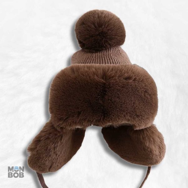 Chapka femme marron à fourrure