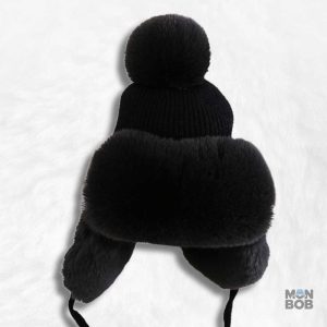 Chapka femme fourrure noire élégante et confortable