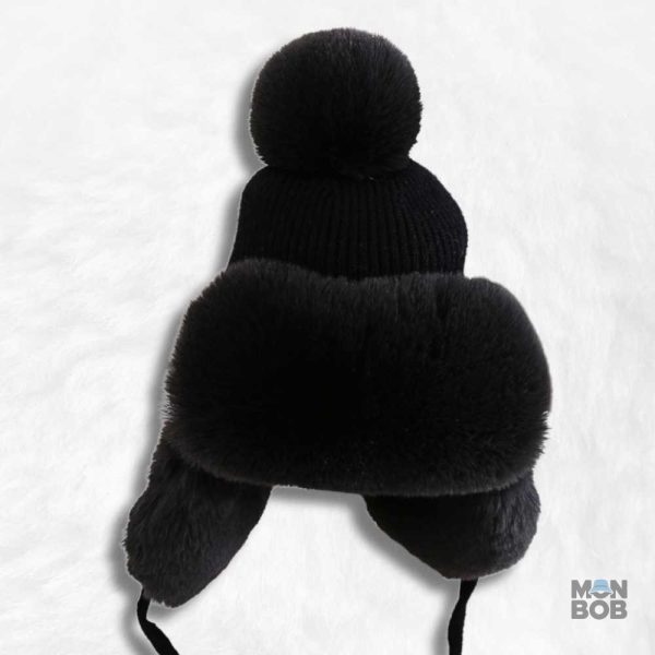 Chapka femme fourrure noire élégante et confortable