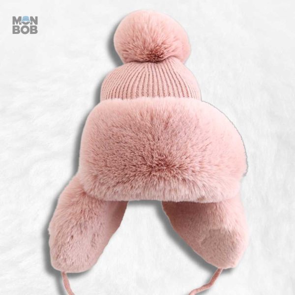 Chapka femme fourrée rose élégante et confortable