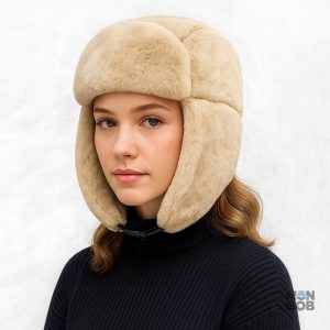 Accessoire chaud pour femme, chapka beige, hiver confortable