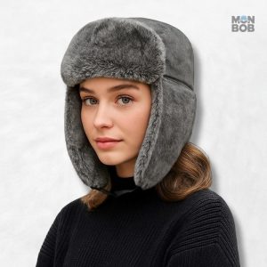 Chapka isolante pour femme en coloris gris