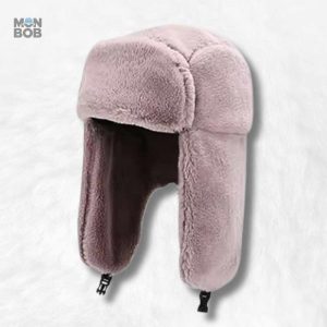 Chapka femme grand froid rose pastel
