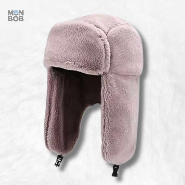 Chapka femme grand froid rose pastel