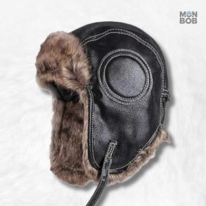 Chapka homme noir style aviateur
