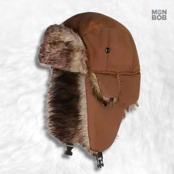 Chapka homme russe en cuir marron élégant