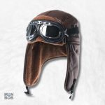 Chapka marron avec lunettes intégrées