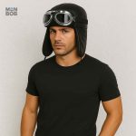 Accessoire chapka noir avec lunettes intégrées