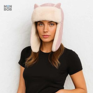 Accessoire hivernal : chapka rose avec protection oreilles