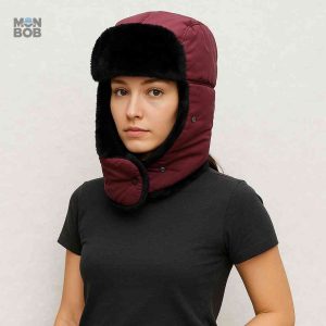Chapka de ski en mauve, style et confort pour le froid