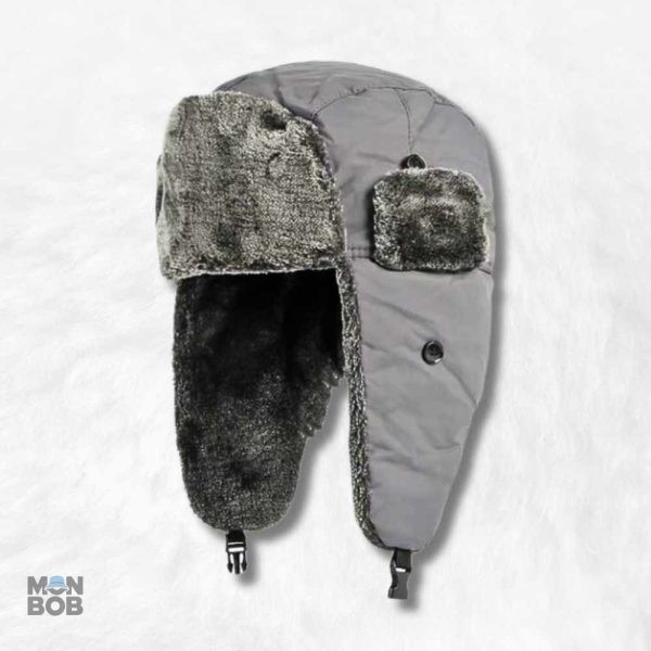Chapka Ushanka Gris clair élégante et chaleureuse