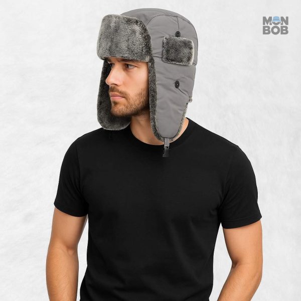 Ushanka grise légère, idéale pour l'hiver