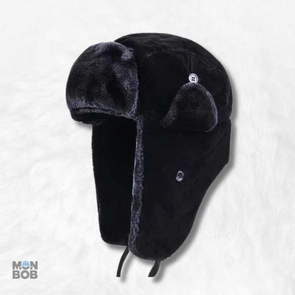 Chapka Ushanka Noir élégante et chaleureuse pour l'hiver